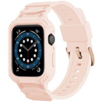 Odolné Armor pouzdro s řemínkem pro Apple Watch 42mm (Series 10 / 11) - růžové