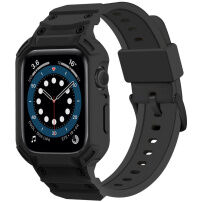 Odolné Armor pouzdro s řemínkem pro Apple Watch 46mm - černé