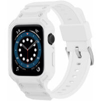 Odolné Armor pouzdro s řemínkem pro Apple Watch 46mm - bílé
