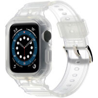 Odolné Armor pouzdro s řemínkem pro Apple Watch 46mm - mléčné