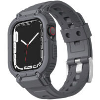Odolné Armor pouzdro s řemínkem pro Apple Watch Ultra 49mm - šedé