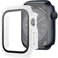 Odolné Armor pouzdro s tvrzeným sklem pro Apple Watch 45mm - bílé