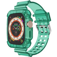 Odolné pouzdro s transparentním řemínkem pro Apple Watch Ultra 49mm - zelené
