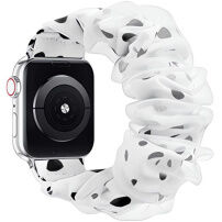 xDfind řemínek ve stylu gumičky s puntíky pro Apple Watch 42mm / 41mm / 40mm / 38mm - bílý