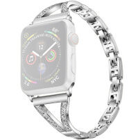 xDfind tenký řemínek z nerezové oceli posázený kamínky pro Apple Watch Ultra 49mm / 46mm / 45mm / 44mm / 42mm - stříbrný
