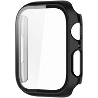Metalické pouzdro s tvrzeným sklem pro Apple Watch 45mm - černé