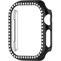 Metalické pouzdro posázené kamínky pro Apple Watch 41mm - černé