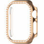 Metalické pouzdro posázené kamínky pro Apple Watch 45mm - růžovozlaté