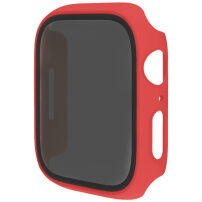 Matné pouzdro s tvrzeným Anti-Spy sklem pro Apple Watch 45mm - červené
