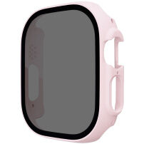 Matné pouzdro s tvrzeným Anti-Spy sklem pro Apple Watch Ultra 49mm - světle růžové
