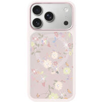 MUTURAL Flora Story kryt se vzorem květin a MagSafe pro iPhone 17 Pro Max - růžový