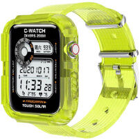Pouzdro s transparentním řemínkem pro Apple Watch 41mm / 40mm / 38mm - neonově žluté