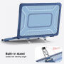 Odolný kryt se strukturou včelí plástve a vyklápěcími nožičkami pro MacBook Neo (A3404) - tmavě modrý