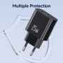 USAMS CC315 GaN rychlonabíjecí adaptér s porty USB-C / USB-A - 25W - bílý