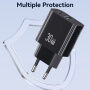 USAMS CC316 GaN rychlonabíjecí adaptér s porty USB-C / USB-A - 30W - bílý