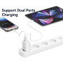 USAMS CC316 GaN rychlonabíjecí adaptér s porty USB-C / USB-A - 30W - bílý