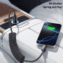 ESSAGER spirálový opletený nabíjecí a datový kabel - USB-C na USB-C - 1,2 m - černý