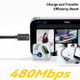 ESSAGER spirálový opletený nabíjecí a datový kabel - USB-C na USB-C - 1,2 m - černý