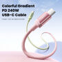 Toocki TQ-C108 nabíjecí a datový kabel - USB-C na USB-C - 1 m - zelenorůžový