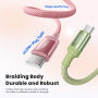 Toocki TQ-C108 nabíjecí a datový kabel - USB-C na USB-C - 1 m - zelenorůžový