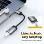 ESSAGER audio a nabíjecí redukce - Lightning na USB-C - šedá