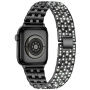 xDfind kovový řemínek posázený kamínky pro Apple Watch 42mm / 41mm / 40mm / 38mm - černý