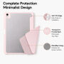 XDcase pouzdro s origami stojánkem a prostorem na Apple Pencil pro iPad Air 13" (2024-2026) / Pro 12,9" (2018-2022) - růžové