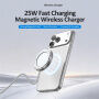 HYD-002 bezdrátová MagSafe nabíječka s výklopným stojánkem pro iPhone - 25W - bílá
