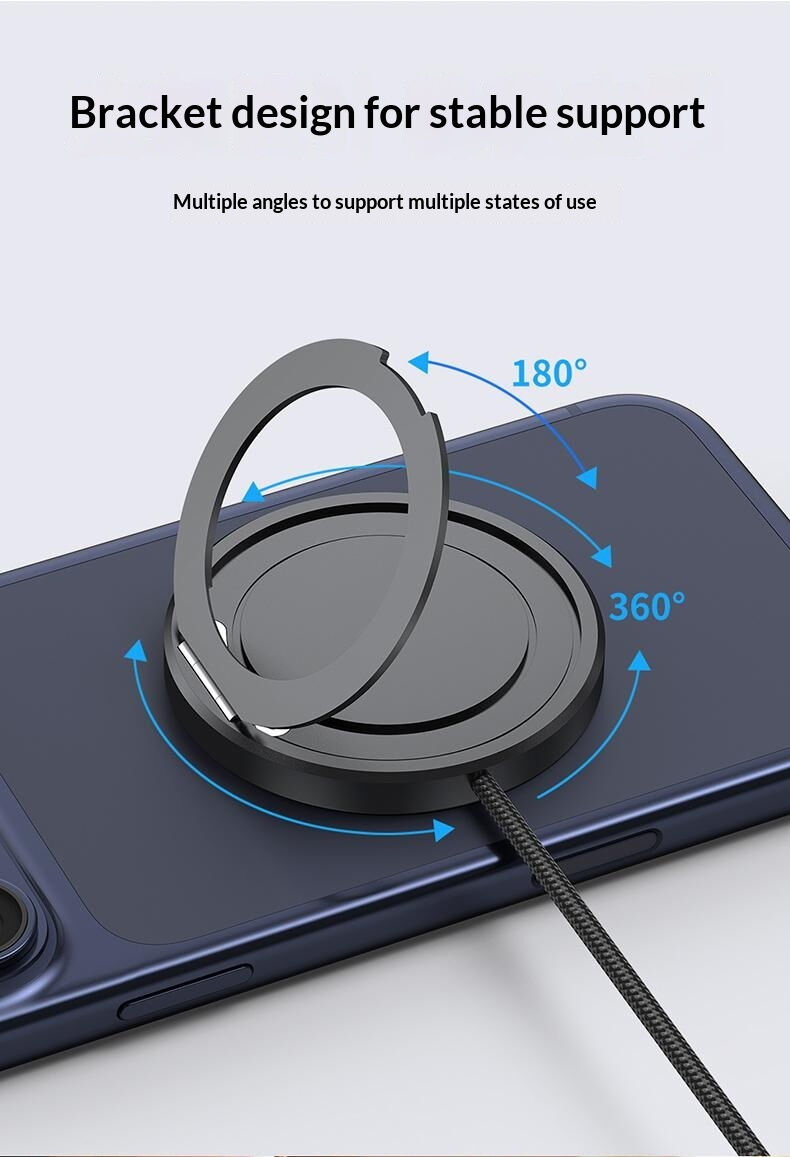 HYD-002 bezdrátová MagSafe nabíječka s výklopným stojánkem pro iPhone - 25W - černá