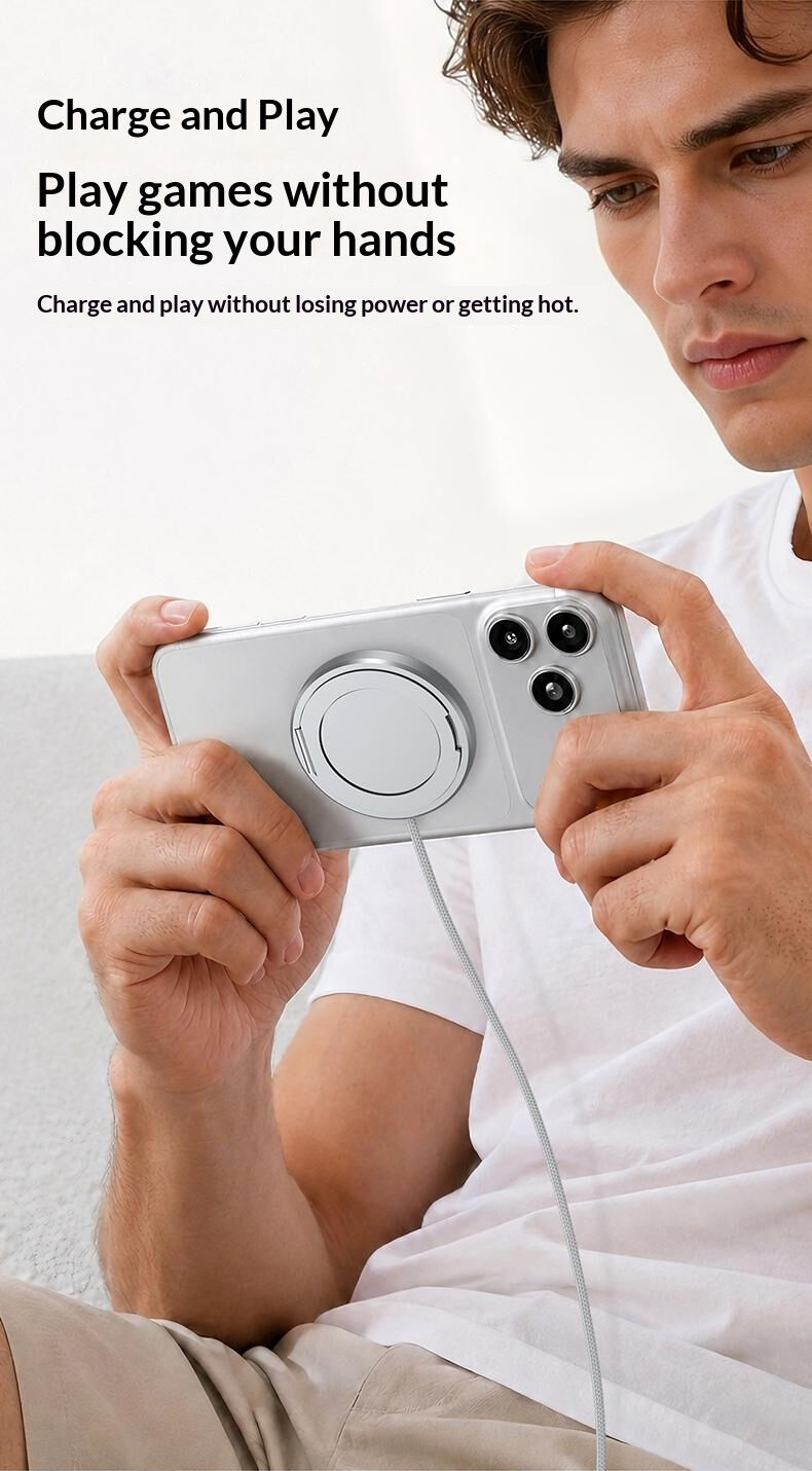 HYD-002 bezdrátová MagSafe nabíječka s výklopným stojánkem pro iPhone - 25W - černá
