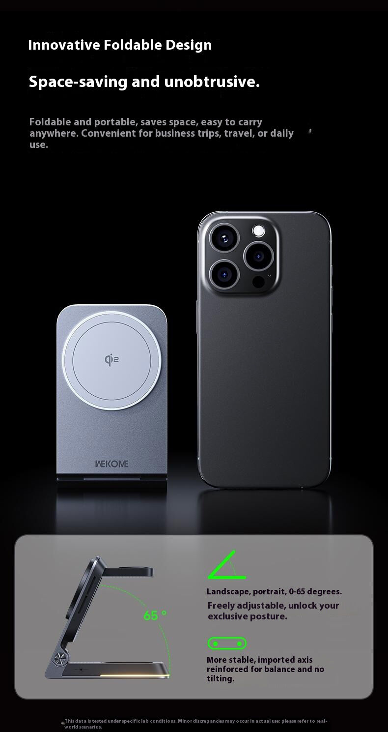 WEKOME WP-U180 Qi2 3v1 skládací magnetický bezdrátový stojánek pro iPhone / Apple Watch / AirPods - 15W - stříbrný