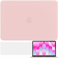 ENKAY 3v1 matný kryt s ultra tenkým krytem US klávesnice a fólií na displej pro MacBook Neo (A3404) - růžový