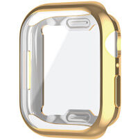 Metalické pouzdro z měkkého plastu s ochranou displeje pro Apple Watch 41mm - zlaté