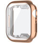 Metalické pouzdro z měkkého plastu s ochranou displeje pro Apple Watch 45mm - růžovozlaté