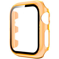 Transparentní pouzdro s tvrzeným sklem pro Apple Watch 38mm - oranžové