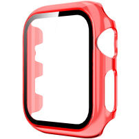 Transparentní pouzdro s tvrzeným sklem pro Apple Watch 38mm - červené