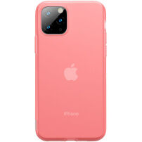 Baseus silikonový transparentní kryt pro iPhone 11 Pro Max - červený
