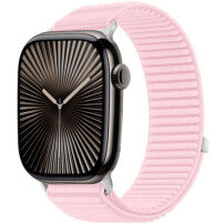 xDfind nylonový řemínek se zapínáním na suchý zip pro Apple Watch 42mm / 41mm / 40mm / 38mm - světle růžový