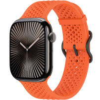 xDfind děrovaný silikonový řemínek pro Apple Watch 42mm / 41mm / 40mm / 38mm - oranžový