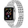 xDfind kovový řemínek posázený kamínky pro Apple Watch 42mm / 41mm / 40mm / 38mm - stříbrný