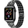 xDfind kovový řemínek posázený kamínky pro Apple Watch 42mm / 41mm / 40mm / 38mm - černý