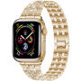 xDfind kovový řemínek posázený kamínky pro Apple Watch 42mm / 41mm / 40mm / 38mm - zlatý