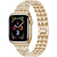 xDfind kovový řemínek posázený kamínky pro Apple Watch 42mm / 41mm / 40mm / 38mm - zlatý
