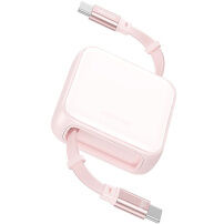 WEKOME WDC-C22 výsuvný nabíjecí a datový kabel - USB-C na USB-C - 1 m - růžový