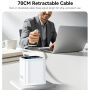 Yesido YC123 GaN sada adaptéru s displejem a porty USB-C / USB-A a výsuvného kabelu USB-C - 70W - bílá