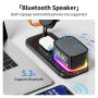 C09 3v1 magnetický bezdrátový stojánek s hodinami, reproduktorem a podsvícením pro iPhone / Apple Watch / AirPods - 25W - černý