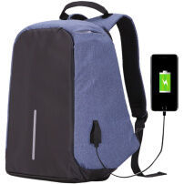 Bezpečnostní batoh s externím USB portem pro iPad / MacBook do 15" - modrý