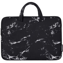 Brašna se vzorem mramoru pro MacBook do 16" - černá