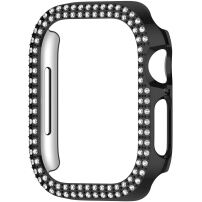 xDfind metalické pouzdro posázené kamínky pro Apple Watch 45mm - černé
