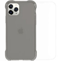 Divi 2v1 sada krytu se zesílenými rohy a tvrzeného skla pro iPhone 11 Pro - šedá